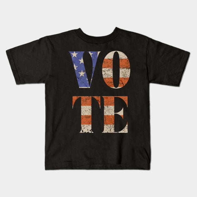 Vote American Flag Kids T-Shirt by stressless